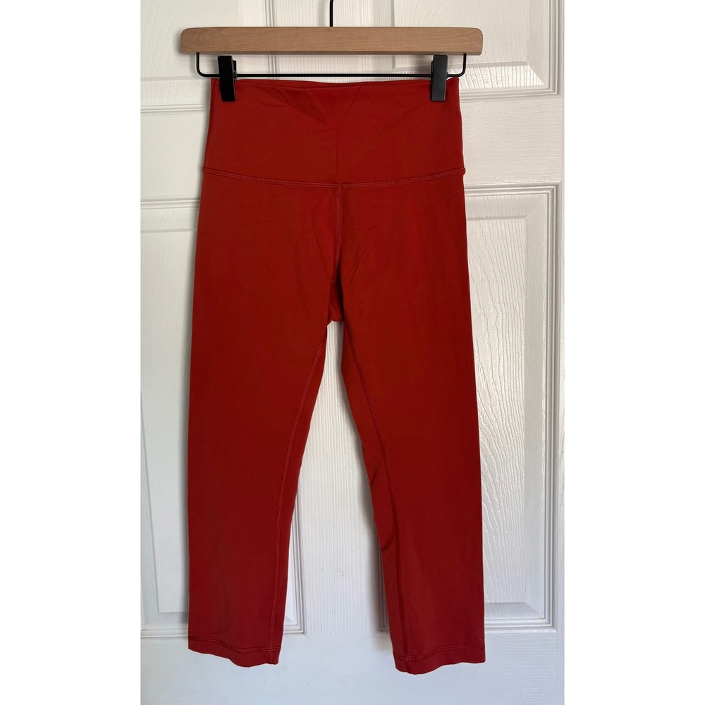 Lululemon Wunder Under High-Rise Crop Leggings 6 Terracotta Burnt Orange